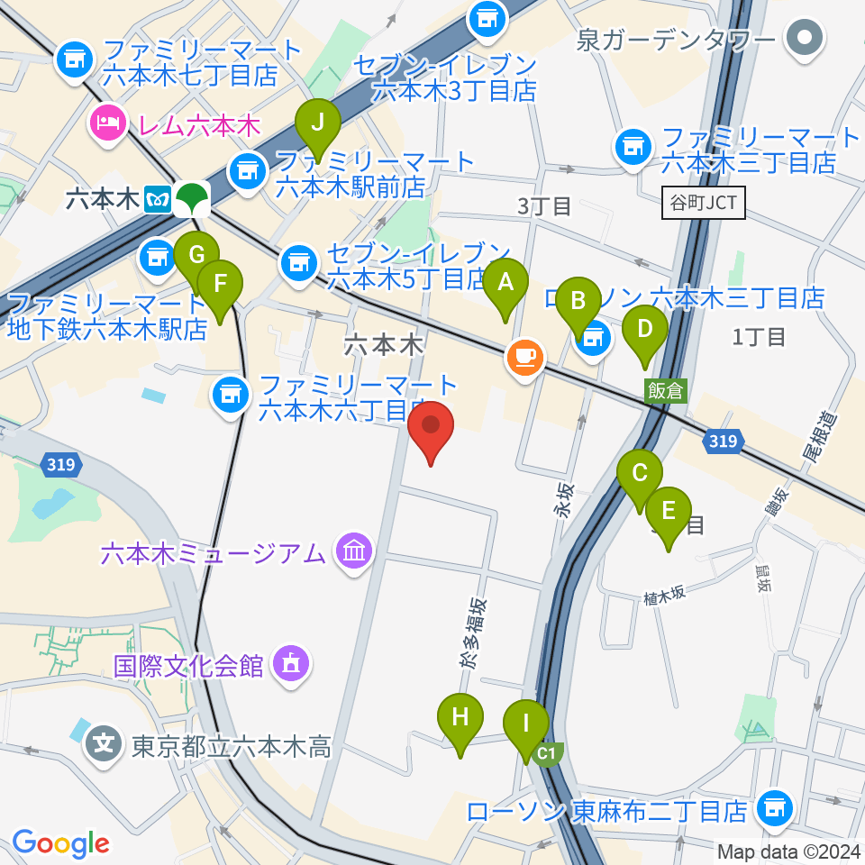 港区麻布区民センター周辺のホテル一覧地図