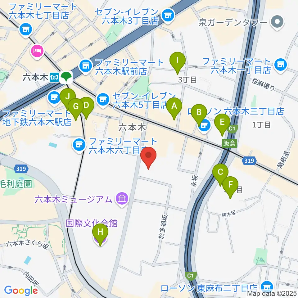 港区麻布区民センター周辺のホテル一覧地図