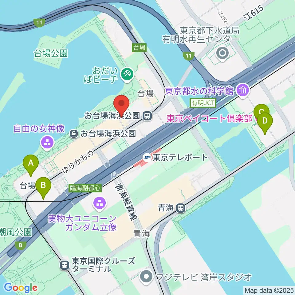 港区立台場区民センター周辺のホテル一覧地図