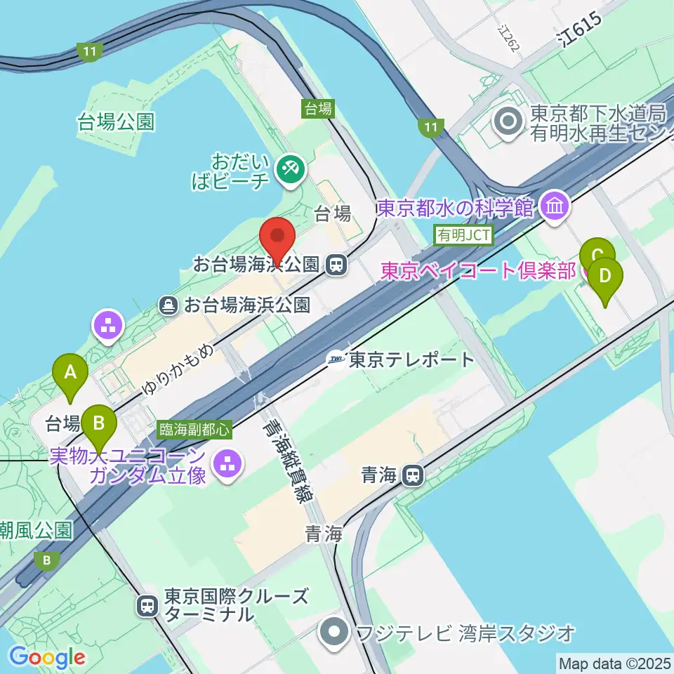 港区立台場区民センター周辺のホテル一覧地図