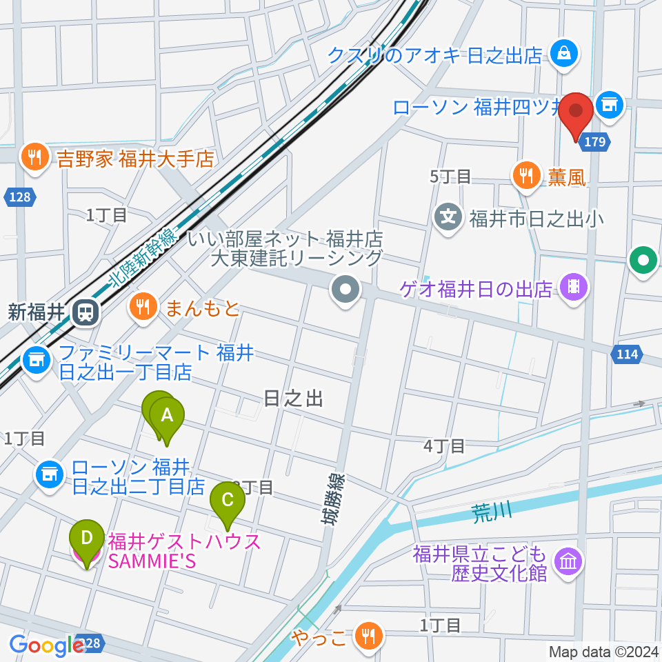 MPC楽器センター福井周辺のホテル一覧地図