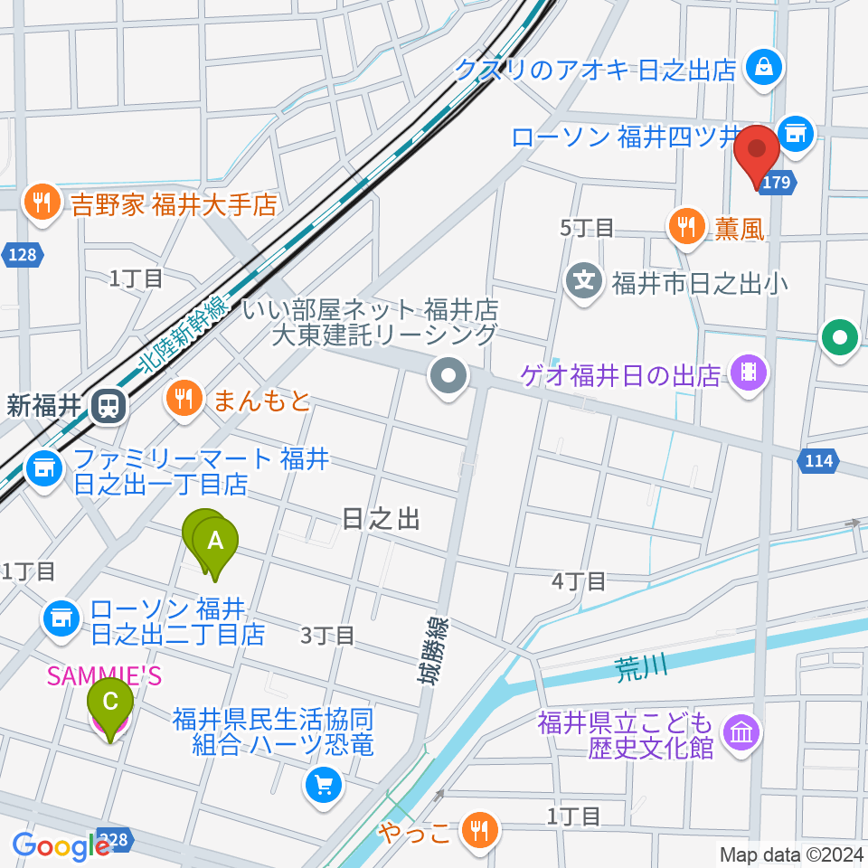 MPC楽器センター福井周辺のホテル一覧地図