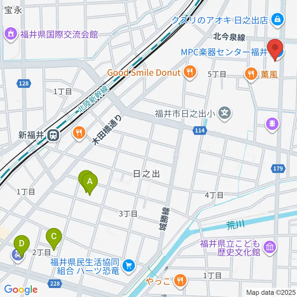 MPC楽器センター福井周辺のホテル一覧地図