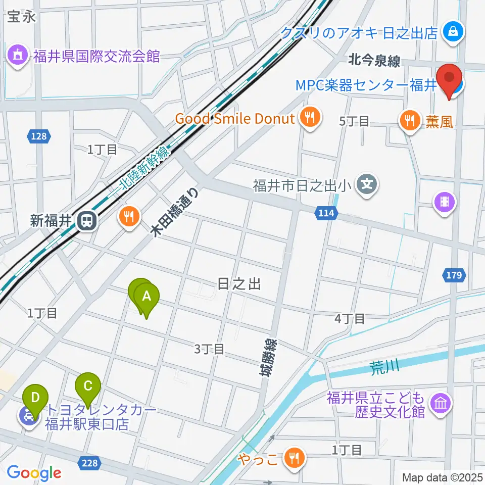 MPC楽器センター福井周辺のホテル一覧地図