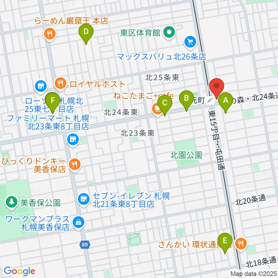ローランドミュージックスクール札幌元町校周辺のホテル一覧地図