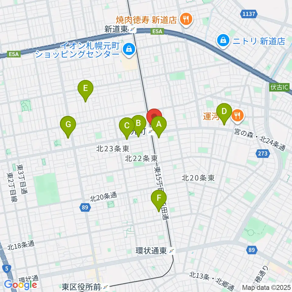 ローランドミュージックスクール札幌元町校周辺のホテル一覧地図