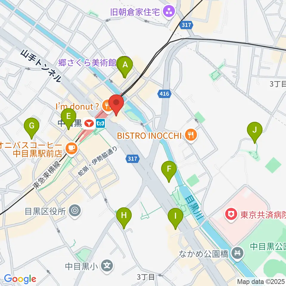 中目黒音楽センター ヤマハミュージック周辺のホテル一覧地図