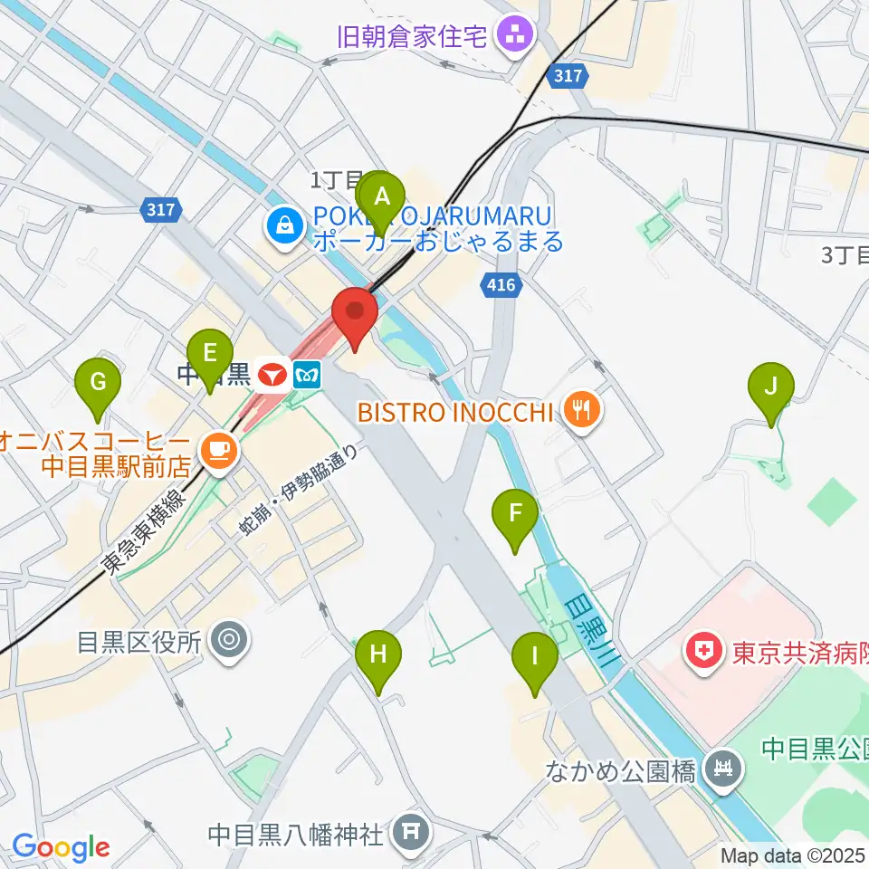 中目黒音楽センター ヤマハミュージック周辺のホテル一覧地図