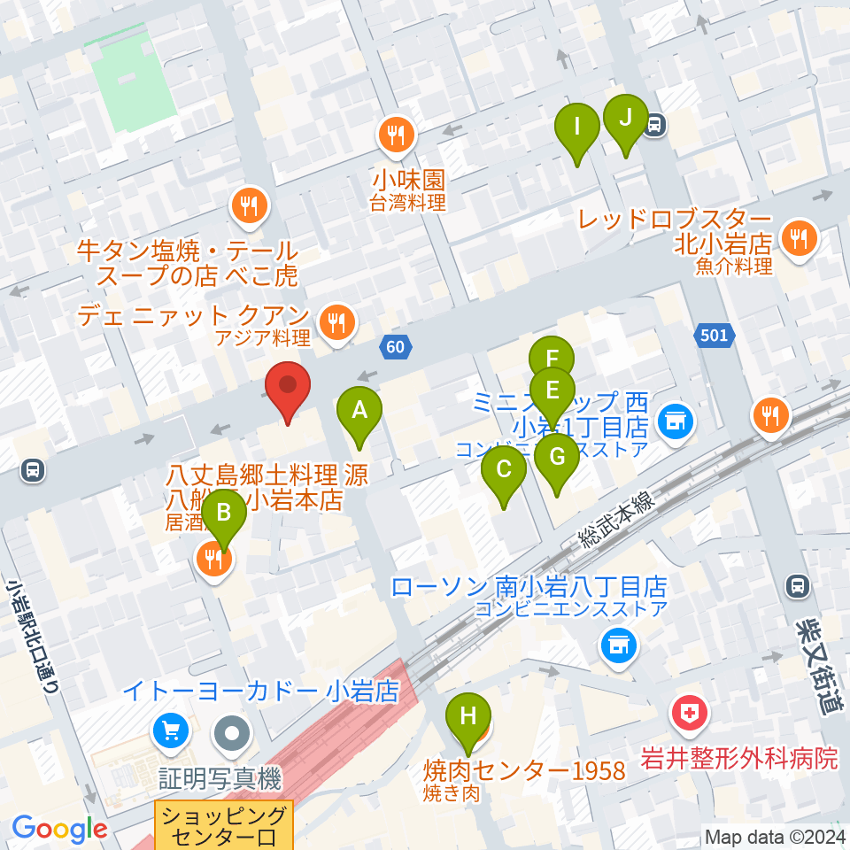 オルフェウスレコーディングスタジオ小岩店周辺のホテル一覧地図