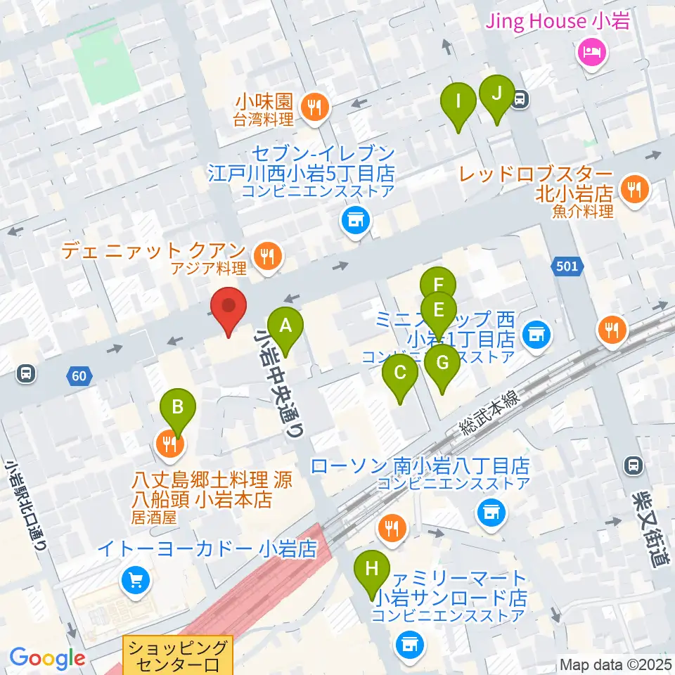 オルフェウスレコーディングスタジオ小岩店周辺のホテル一覧地図