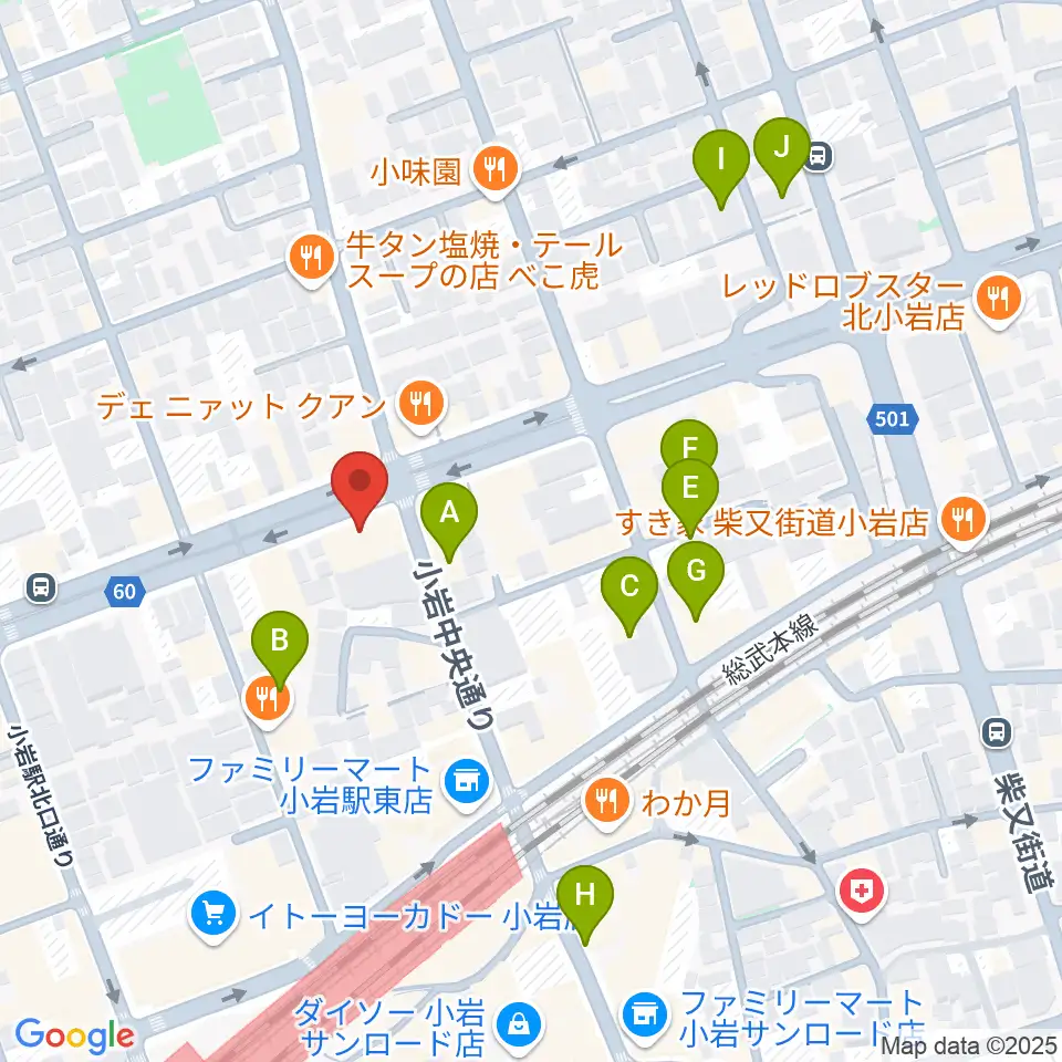 オルフェウスレコーディングスタジオ小岩店周辺のホテル一覧地図