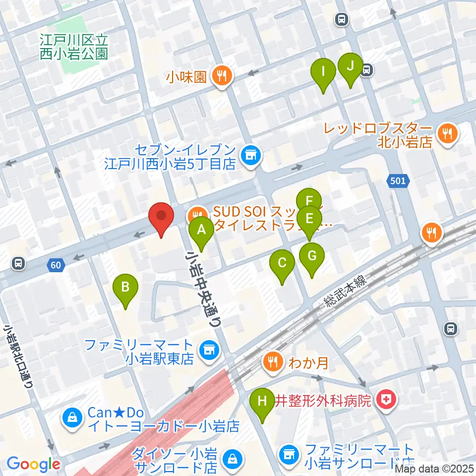 オルフェウスレコーディングスタジオ小岩店周辺のホテル一覧地図