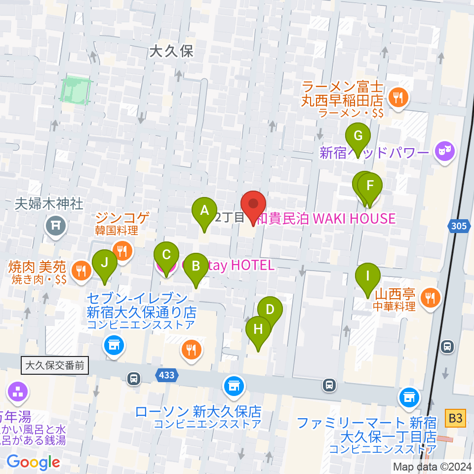 フリーダムスタジオ インフィニティー周辺のホテル一覧地図