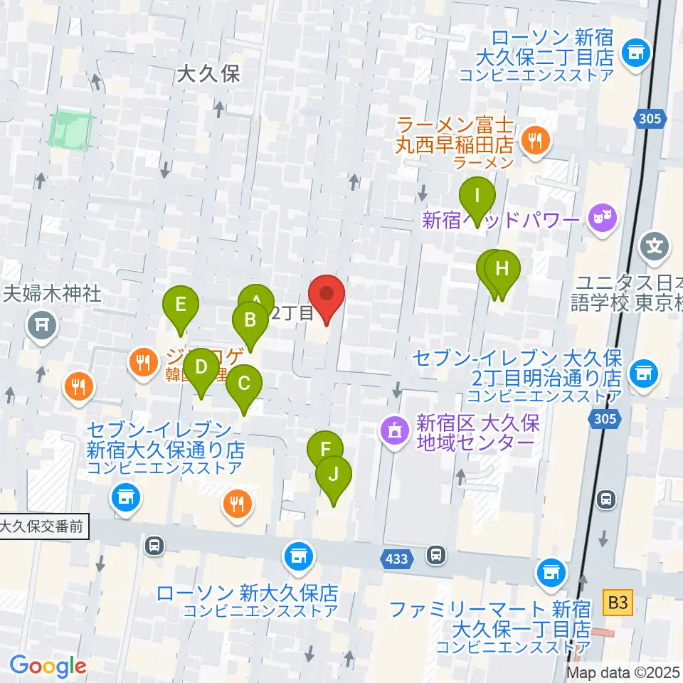 フリーダムスタジオ インフィニティー周辺のホテル一覧地図