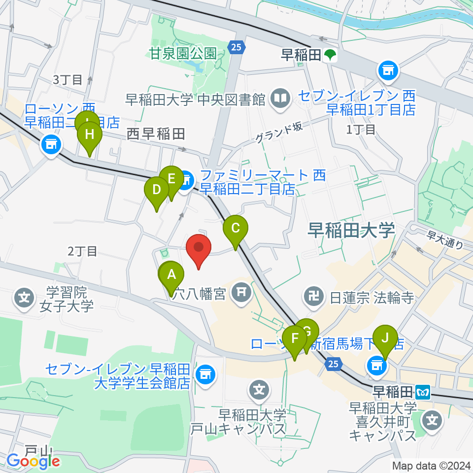 アバコスタジオ周辺のホテル一覧地図