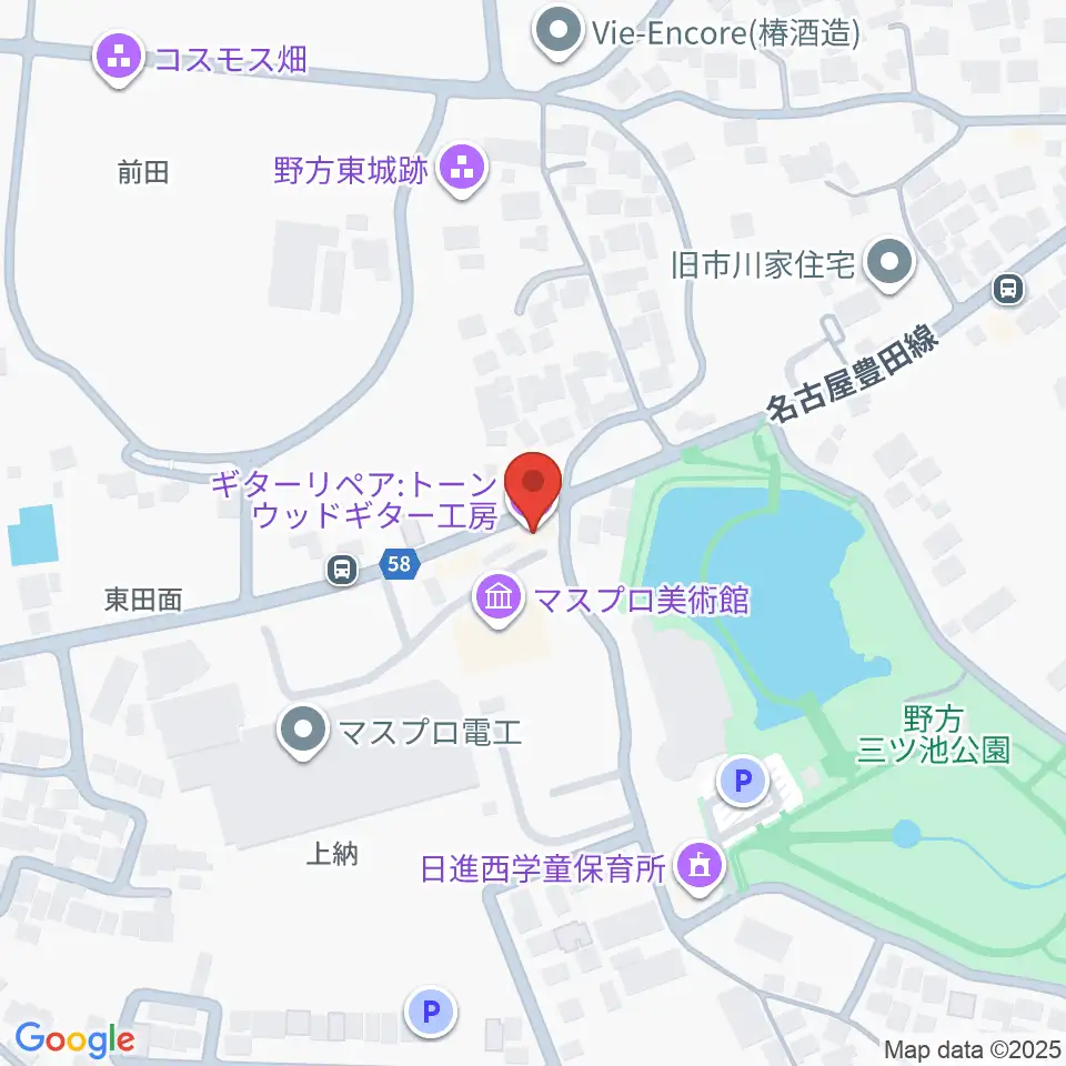 トーンウッドギター工房周辺のホテル一覧地図