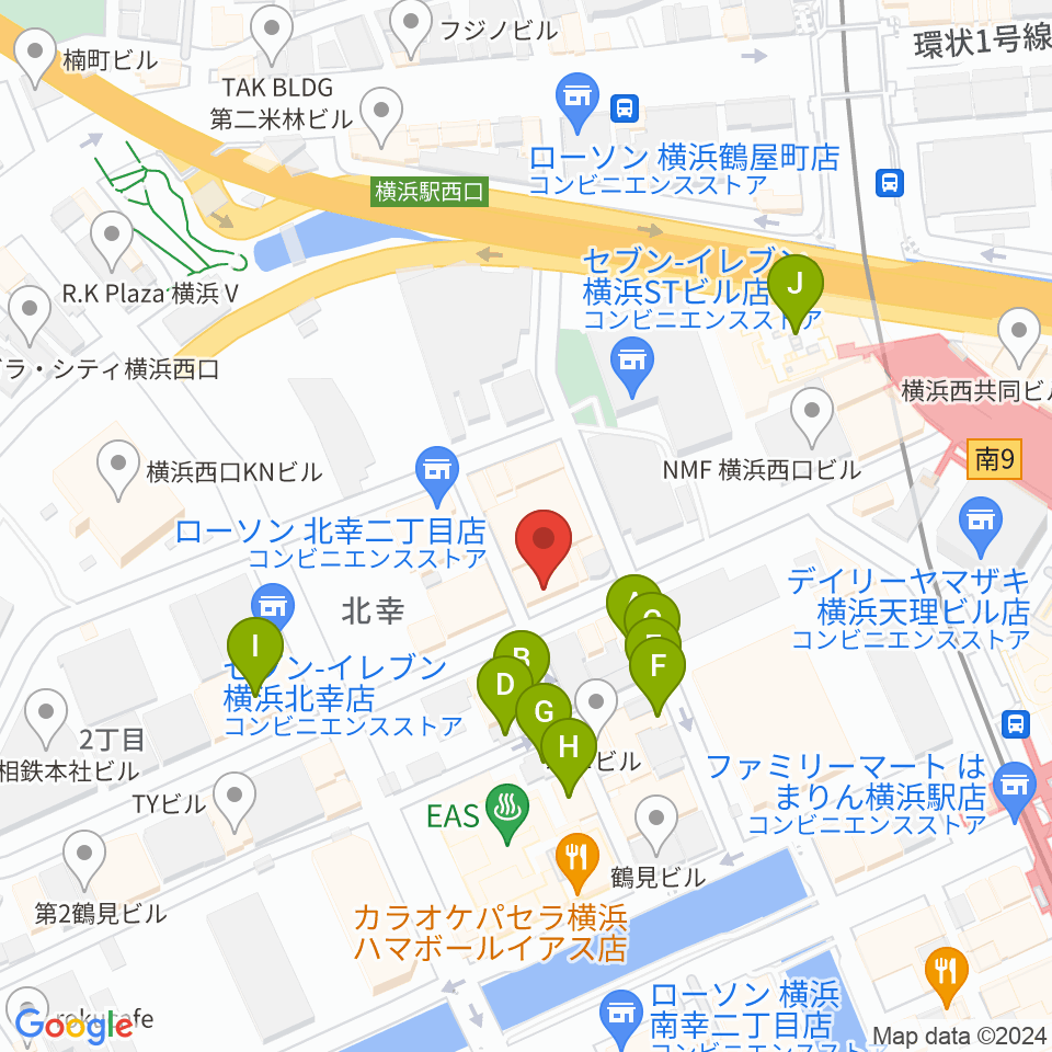 横浜センター ヤマハミュージック周辺のホテル一覧地図