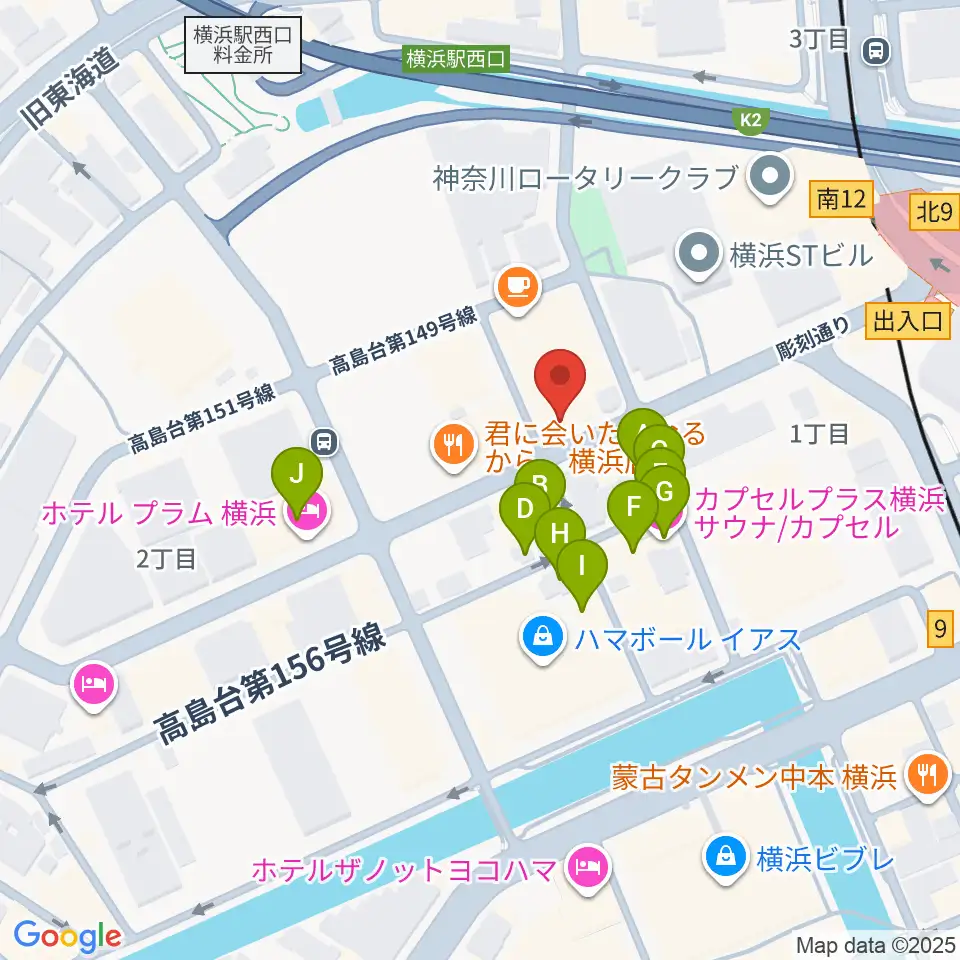 横浜センター ヤマハミュージック周辺のホテル一覧地図