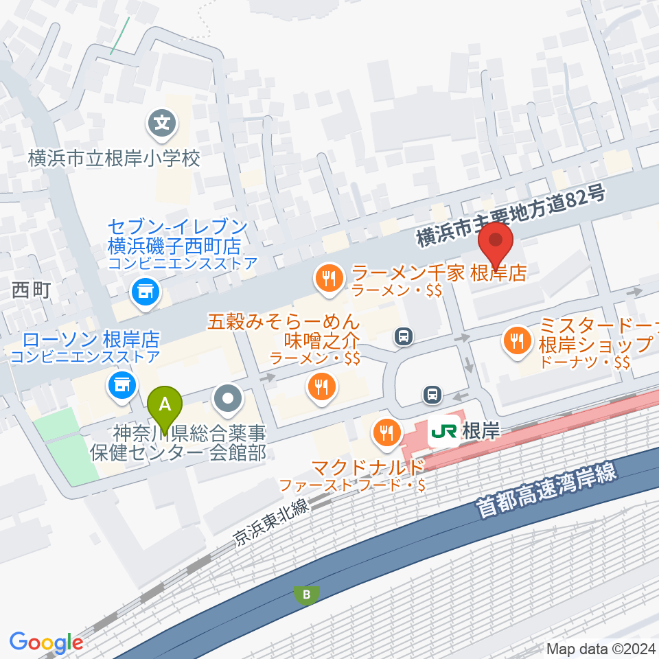 根岸センター ヤマハミュージック周辺のホテル一覧地図