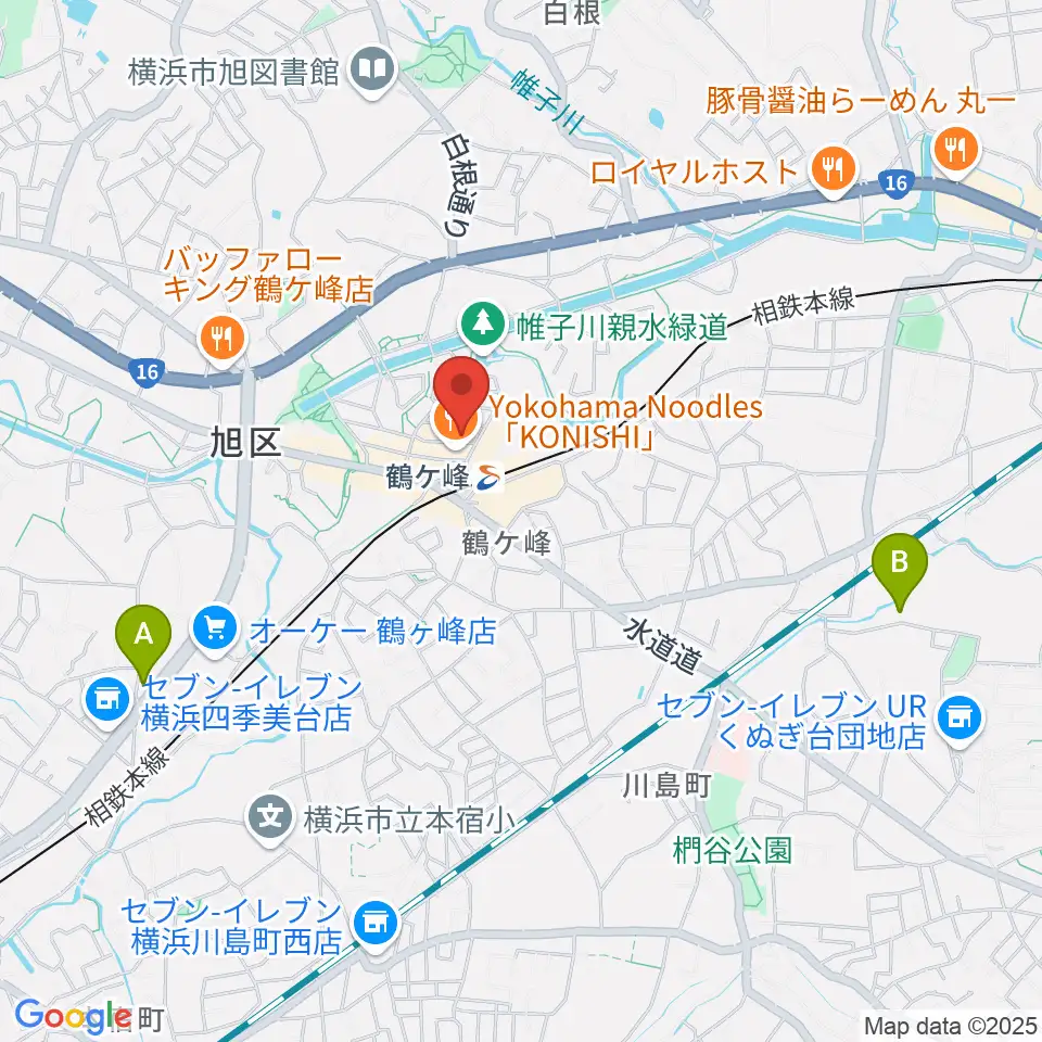 鶴ヶ峰センター ヤマハミュージック周辺のホテル一覧地図