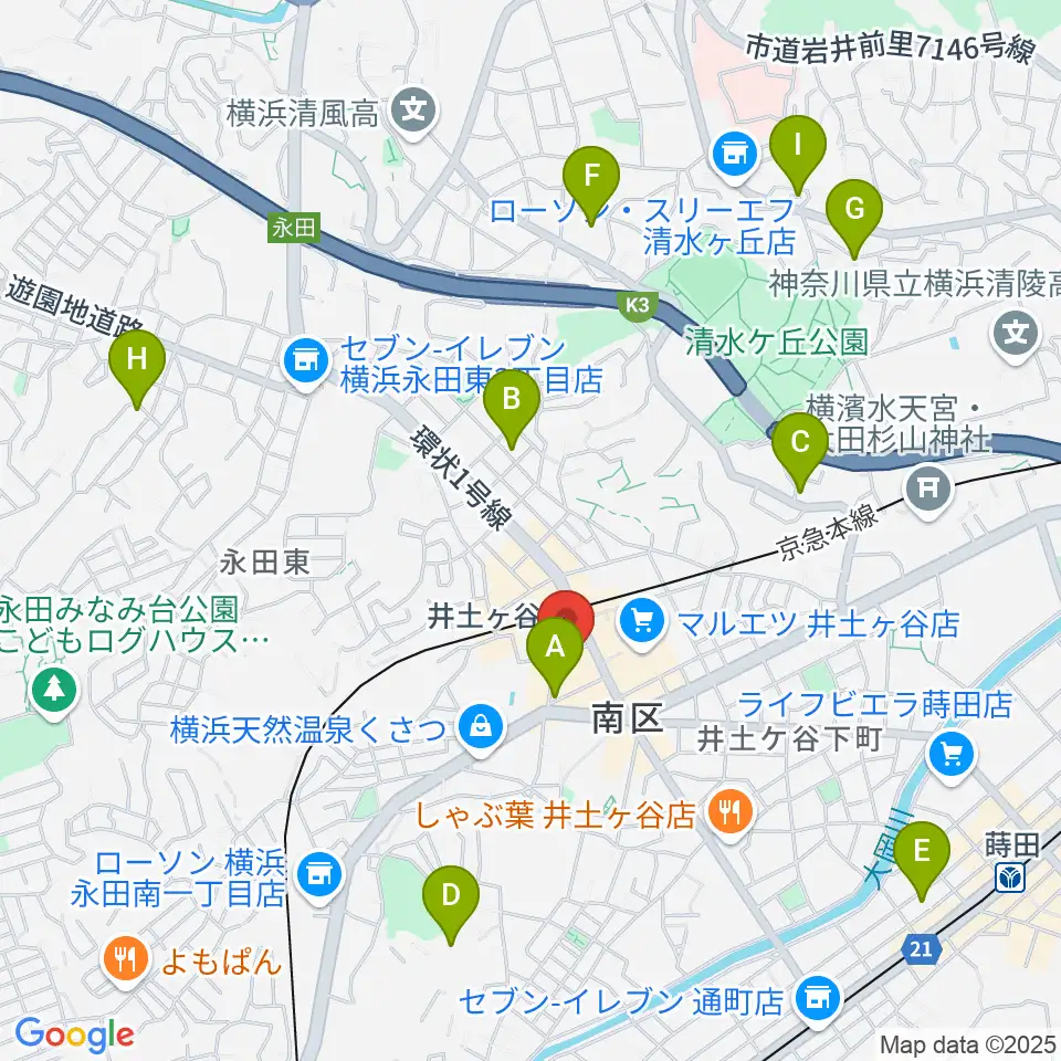 井土ヶ谷センター ヤマハミュージック周辺のホテル一覧地図