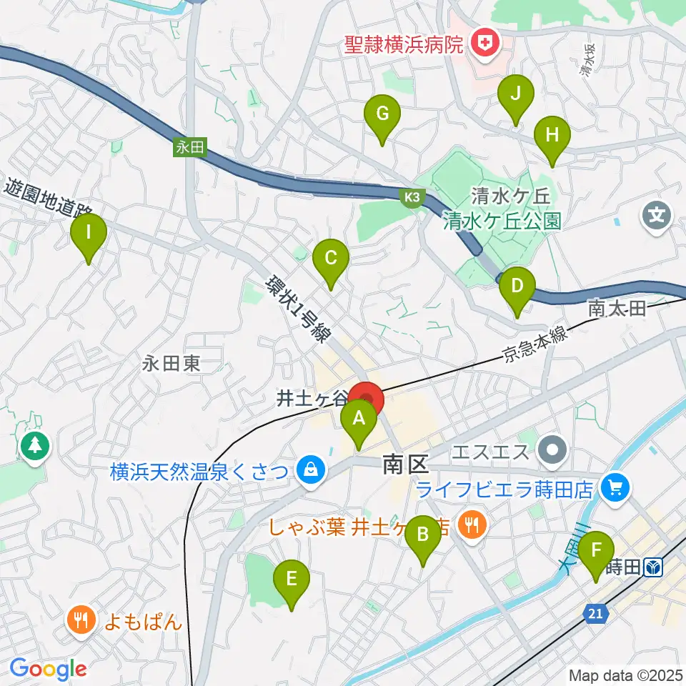 井土ヶ谷センター ヤマハミュージック周辺のホテル一覧地図