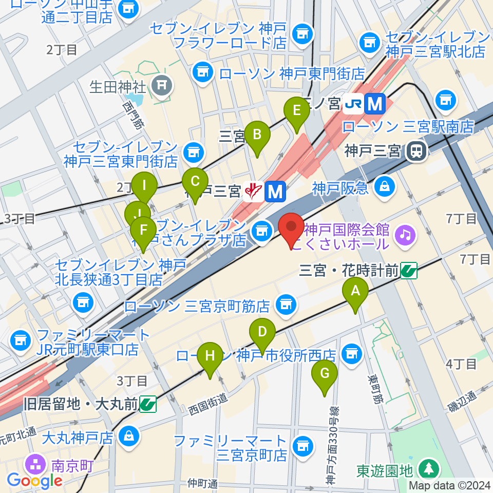 Qsic周辺のホテル一覧地図