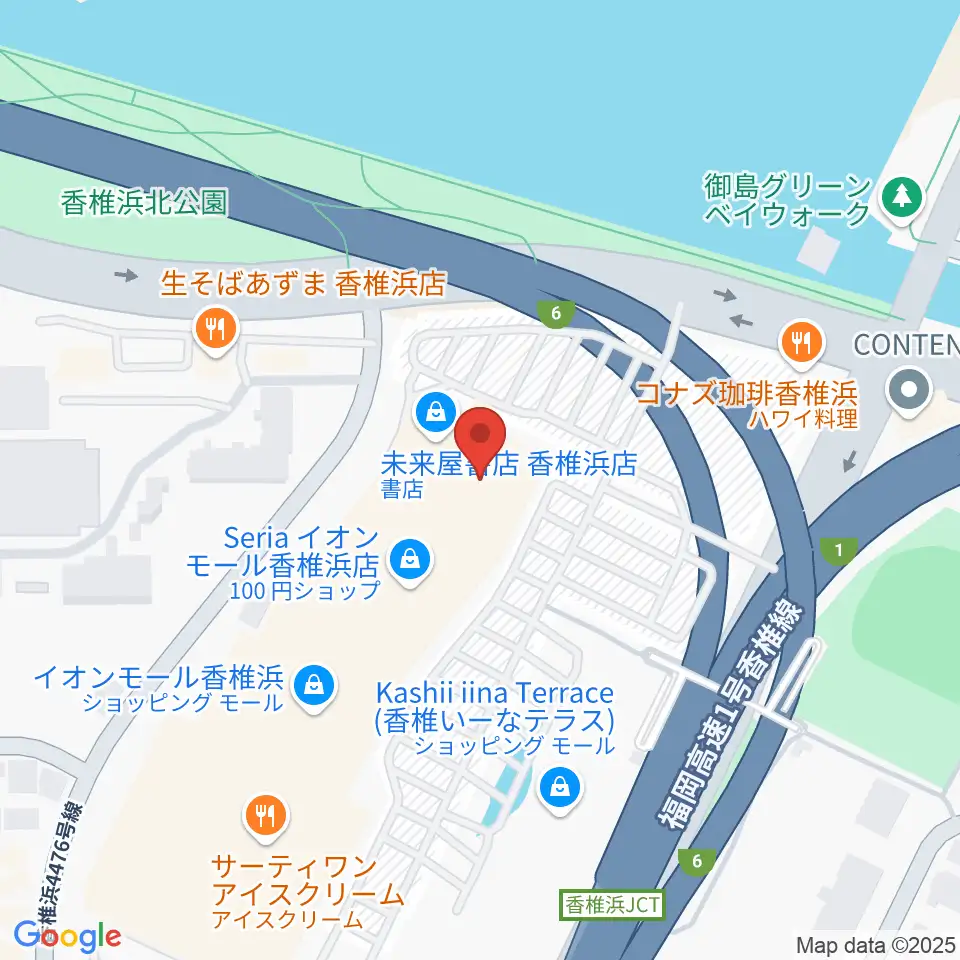ヨシダ楽器イオン香椎浜店周辺のホテル一覧地図