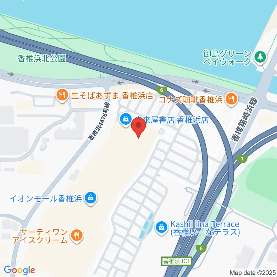 ヨシダ楽器イオン香椎浜店周辺のホテル一覧地図