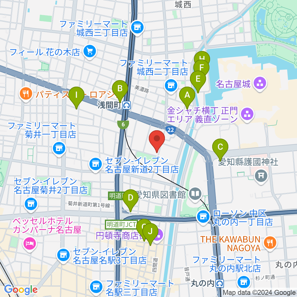 大正琴のナルダン楽器周辺のホテル一覧地図