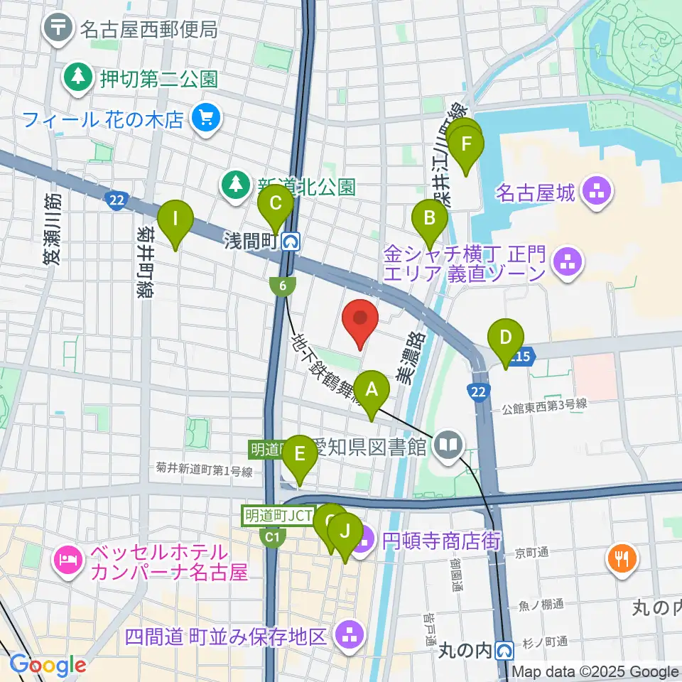大正琴のナルダン楽器周辺のホテル一覧地図