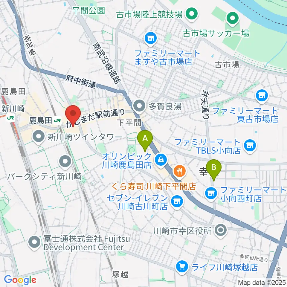 ミュージックスクール新川崎 ヤマハミュージック周辺のホテル一覧地図