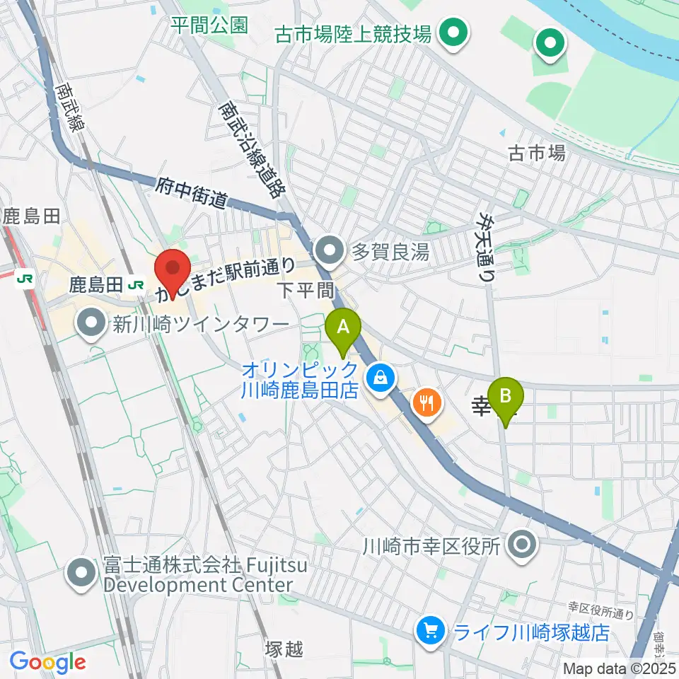 ミュージックスクール新川崎 ヤマハミュージック周辺のホテル一覧地図