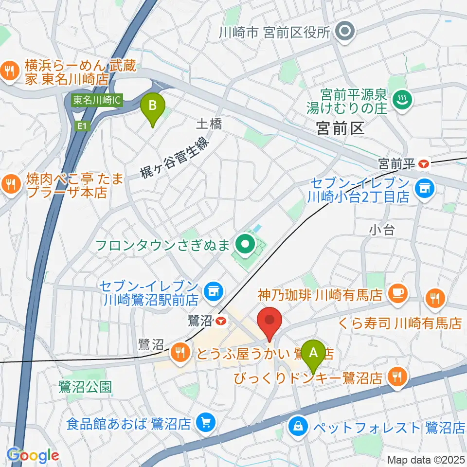 ミュージックスクール鷺沼 ヤマハミュージック周辺のホテル一覧地図