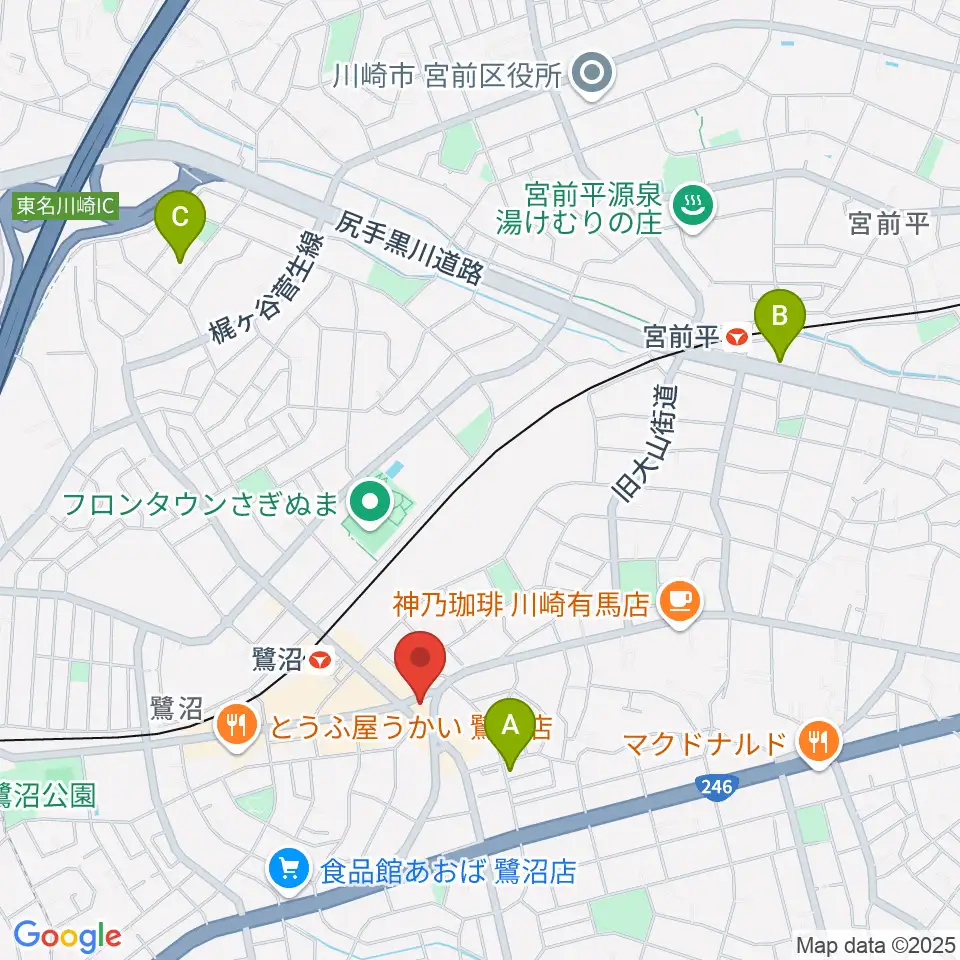 ミュージックスクール鷺沼 ヤマハミュージック周辺のホテル一覧地図