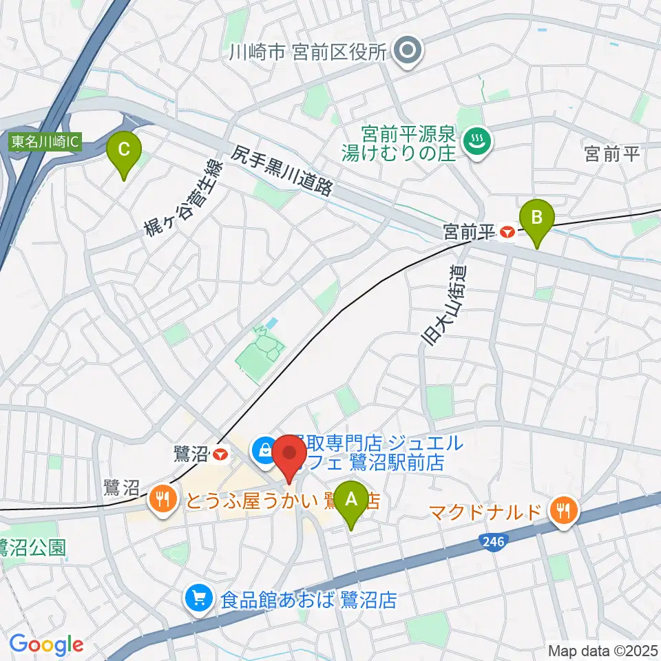 ミュージックスクール鷺沼 ヤマハミュージック周辺のホテル一覧地図