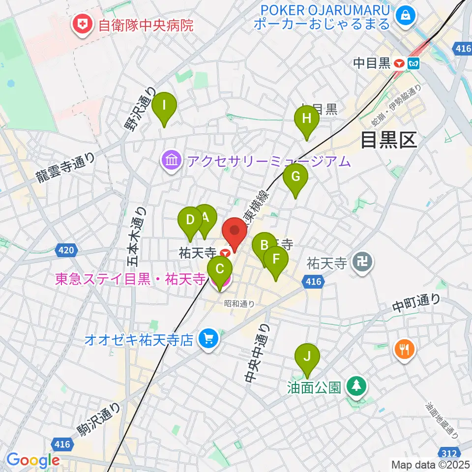 ポエポエ東京周辺のホテル一覧地図