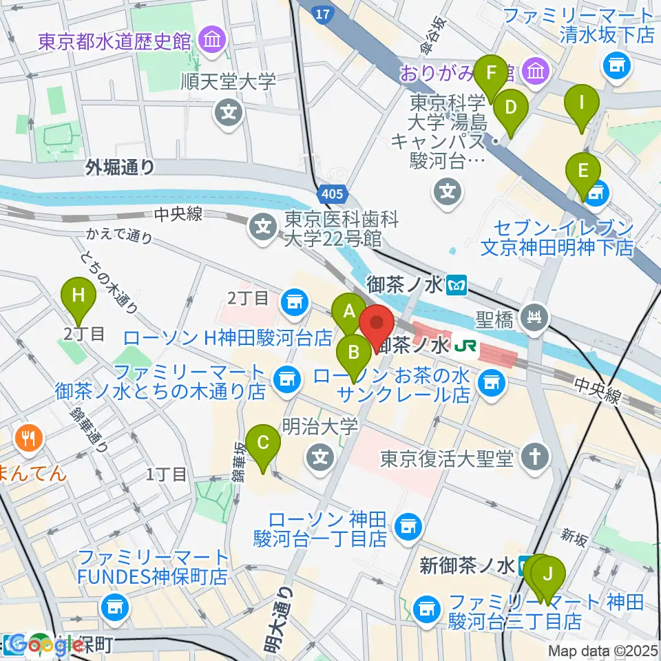 ギタープラネット エレキ本館周辺のホテル一覧地図