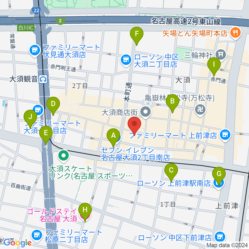 リアルスタンダード周辺のホテル一覧地図