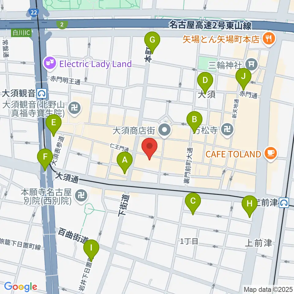 リアルスタンダード周辺のホテル一覧地図