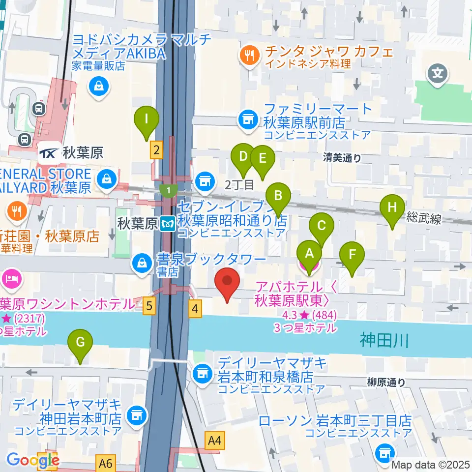 ドラムステーション・リボレ秋葉原周辺のホテル一覧地図