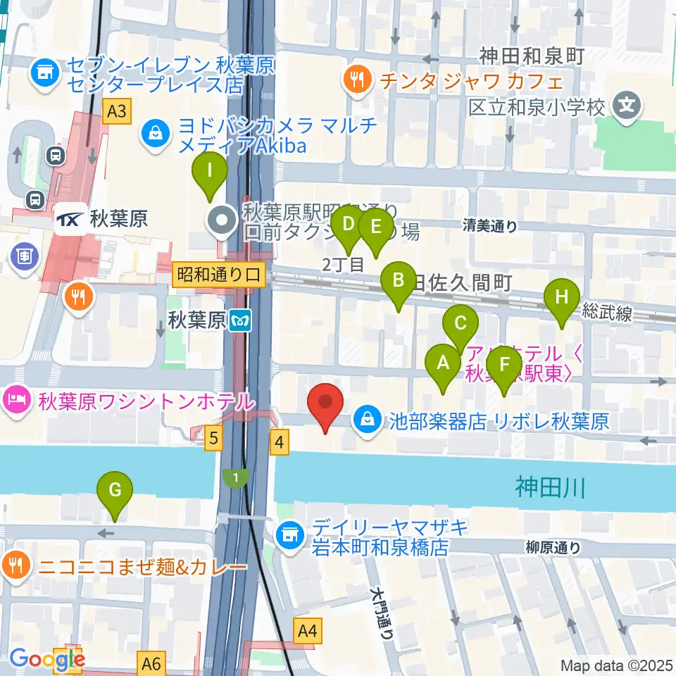 ドラムステーション・リボレ秋葉原周辺のホテル一覧地図