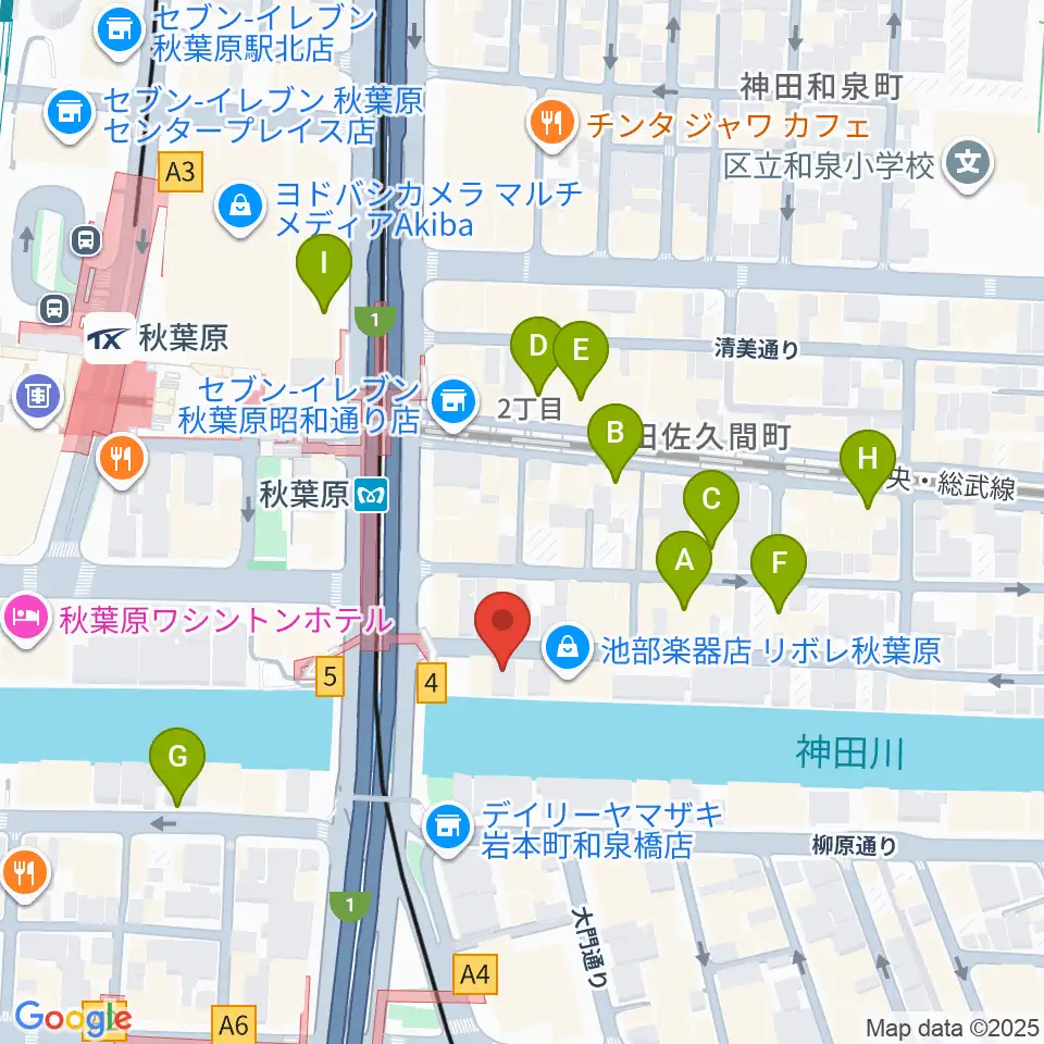 ドラムステーション・リボレ秋葉原周辺のホテル一覧地図