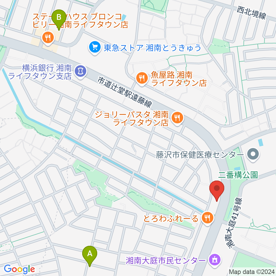 湘南ライフタウンセンター ヤマハミュージック周辺のホテル一覧地図