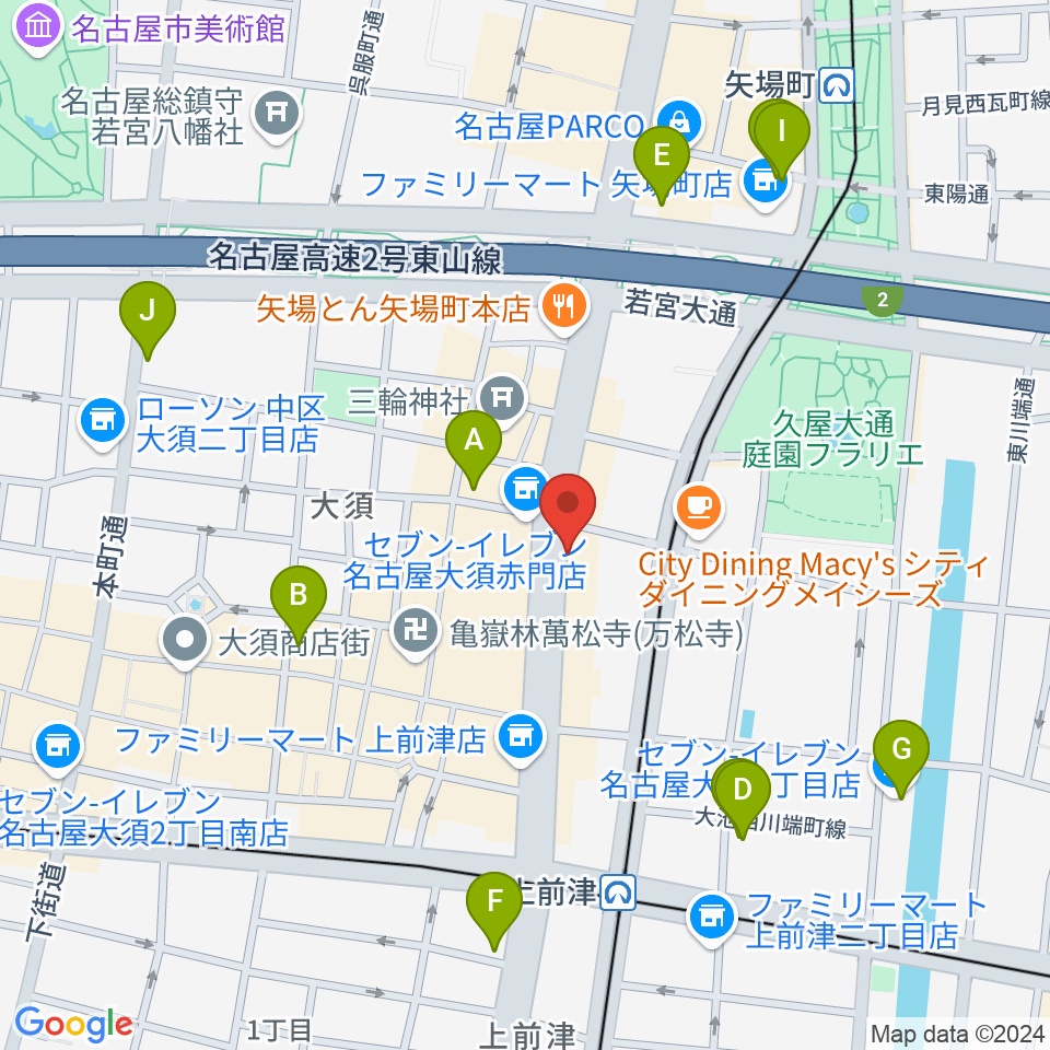 BIGBOSS名古屋周辺のホテル一覧地図