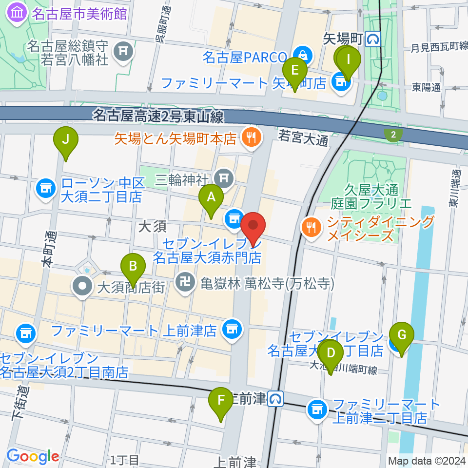 BIGBOSS名古屋周辺のホテル一覧地図