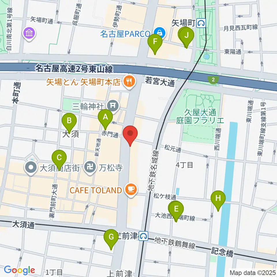 BIGBOSS名古屋周辺のホテル一覧地図