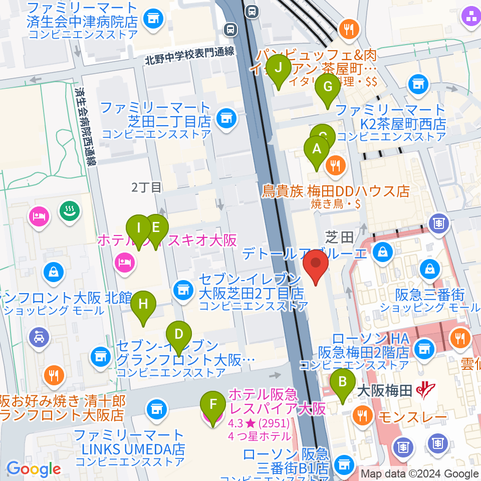 ESPカスタムショップ周辺のホテル一覧地図