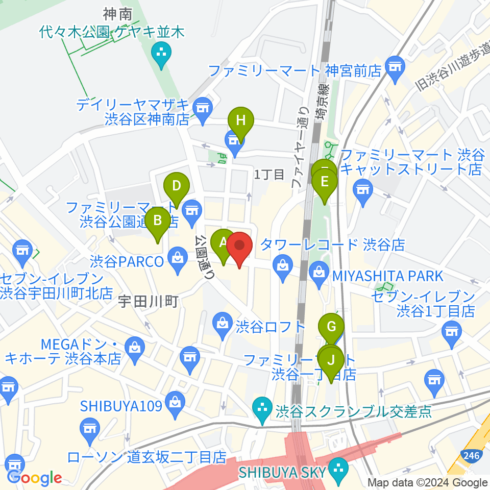 ESP渋谷クラフトハウス周辺のホテル一覧地図