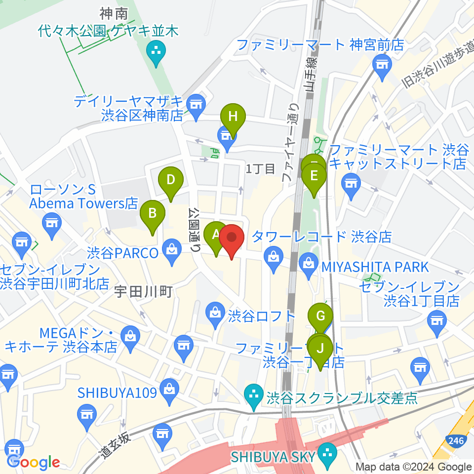 ESP渋谷クラフトハウス周辺のホテル一覧地図